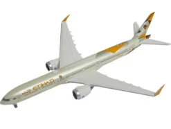 Boeing 777-9 Commercial Aircraft "Etihad Airways" (A6-FAA) Beige with Tail Graphics 1/400 Diecast Model Airplane by GeminiJets