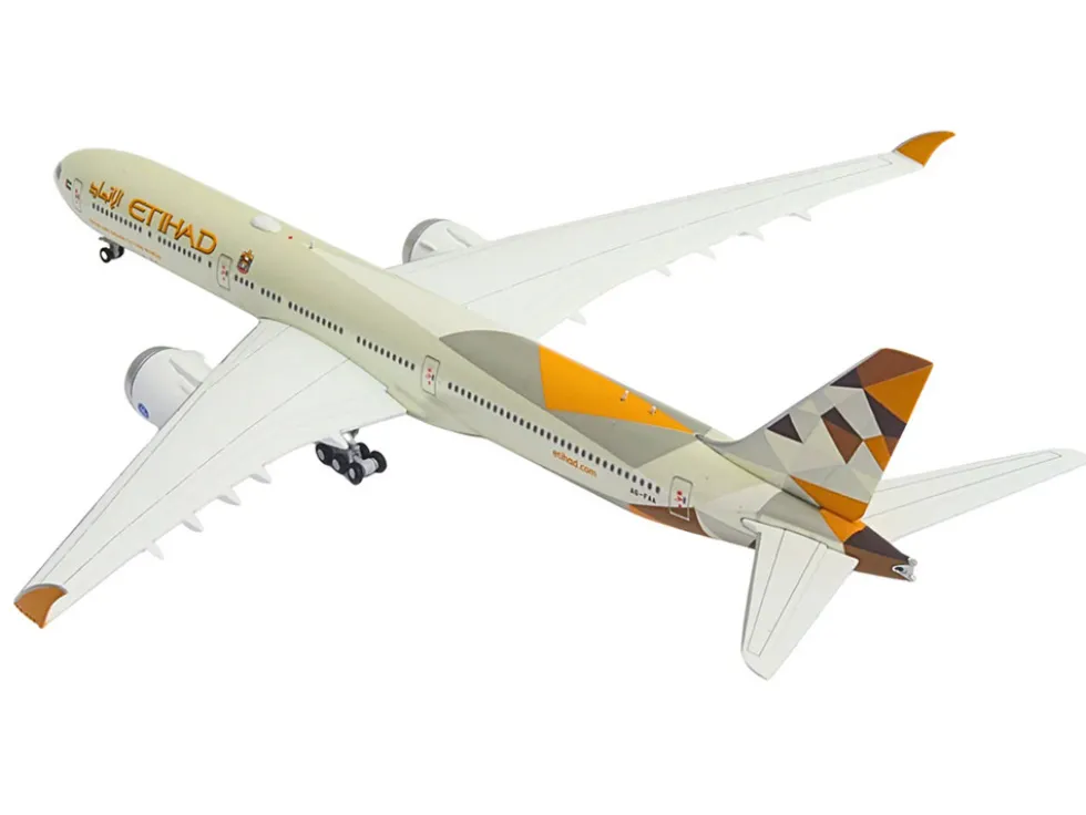 Boeing 777-9 Commercial Aircraft "Etihad Airways" (A6-FAA) Beige with Tail Graphics 1/400 Diecast Model Airplane by GeminiJets