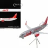 Boeing 737-300 Commercial Aircraft "Jet2" (G-GDFG) Gray Metallic with Red Tail "Gemini 200" Series 1/200 Diecast Model Airplane by GeminiJets