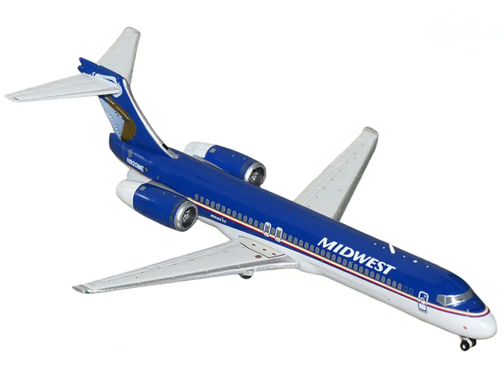Boeing 717-200 Commercial Aircraft "Midwest Airlines" (N920ME) Blue and White 1/400 Diecast Model Airplane by GeminiJets