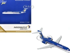 Boeing 717-200 Commercial Aircraft "Midwest Airlines" (N920ME) Blue and White 1/400 Diecast Model Airplane by GeminiJets