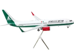 Boeing 737-800 Commercial Aircraft "Mexicana" (XA-ASM) White with Green Stripes "Gemini 200" Series 1/200 Diecast Model Airplane by GeminiJets