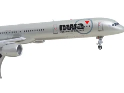 Boeing 757-300 Commercial Aircraft "Northwest Airlines" (N587NW) Silver with Red Tail "Gemini 200" Series 1/200 Diecast Model Airplane by GeminiJets