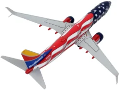 Boeing 737 800 Commercial Aircraft Southwest Airlines Freedom One United States Flag Livery 1/400 Diecast Model Airplane GeminiJets GJ2039