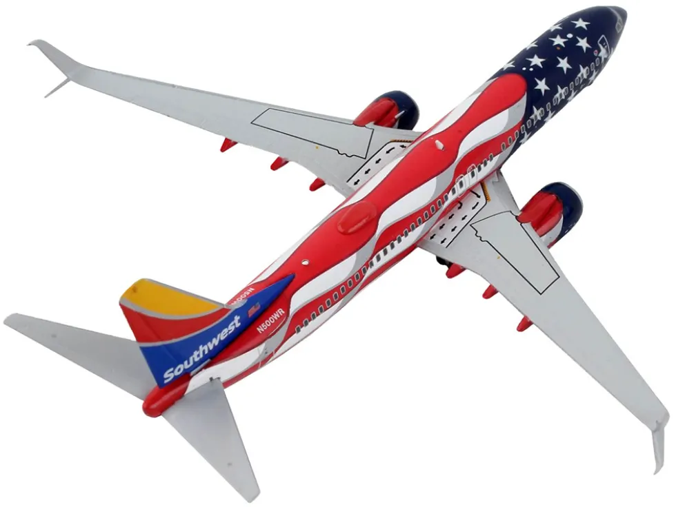 Boeing 737 800 Commercial Aircraft Southwest Airlines Freedom One United States Flag Livery 1/400 Diecast Model Airplane GeminiJets GJ2039