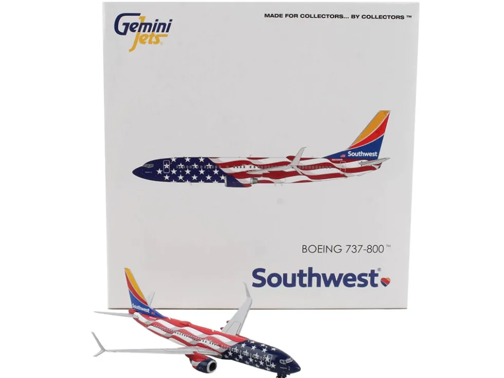 Boeing 737 800 Commercial Aircraft Southwest Airlines Freedom One United States Flag Livery 1/400 Diecast Model Airplane GeminiJets GJ2039