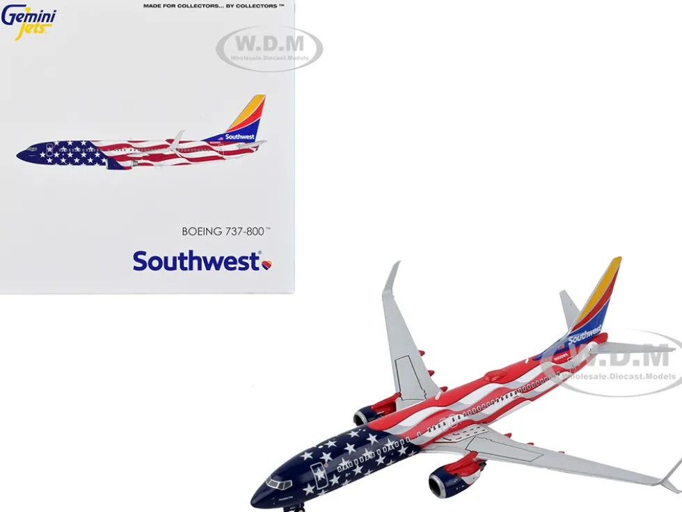 Boeing 737 800 Commercial Aircraft Southwest Airlines Freedom One United States Flag Livery 1/400 Diecast Model Airplane GeminiJets GJ2039