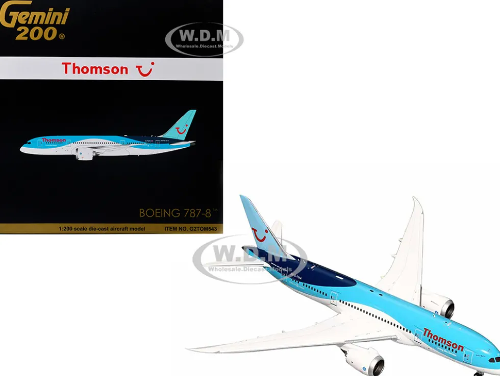 Boeing 787 8 Commercial Aircraft Thomson TUI Airways Blue and White Gemini 200 Series 1/200 Diecast Model Airplane GeminiJets G2TOM543