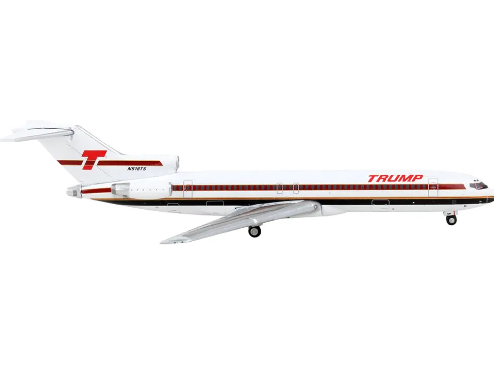 Boeing 727 200 Commercial Aircraft Trump Shuttle White with Red Stripes 1/400 Diecast Model Airplane GeminiJets GJ2176