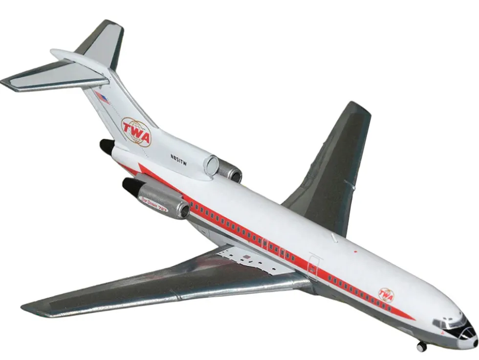 Boeing 727-100 Commercial Aircraft "Trans World Airlines" (N851TW) White with Red Stripes 1/400 Diecast Model Airplane by GeminiJets