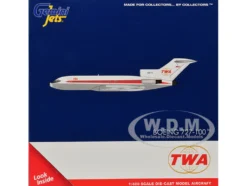 Boeing 727-100 Commercial Aircraft "Trans World Airlines" (N851TW) White with Red Stripes 1/400 Diecast Model Airplane by GeminiJets