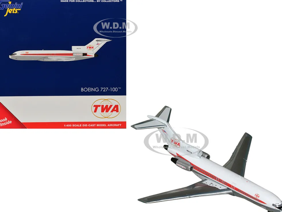 Boeing 727-100 Commercial Aircraft "Trans World Airlines" (N851TW) White with Red Stripes 1/400 Diecast Model Airplane by GeminiJets