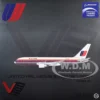 Boeing 767-200 Commercial Aircraft "United Airlines" (N601UA) White with Stripes 1/400 Diecast Model Airplane by V1:400