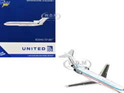 Boeing 727-200 Commercial Aircraft "United Airlines - Stars & Bars/Friend Ship" (N7620U) White with Red and Blue Stripes 1/400 Diecast Model Airplane by GeminiJets