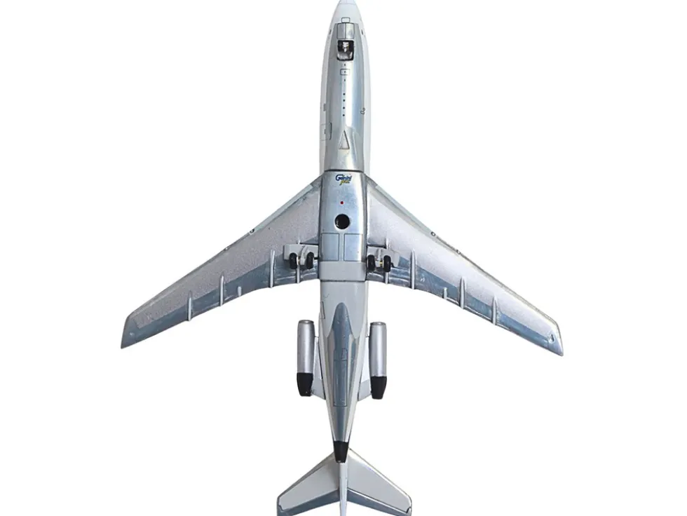 Boeing 727-100 Commercial Aircraft "United Airlines - Saul Bass Livery" (N7001U) White with Stripes 1/400 Diecast Model Airplane by GeminiJets