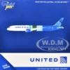Boeing 787-9 Commercial Aircraft "United Airlines - The Future is SAF" (N24988) White and Blue with Stripes 1/400 Diecast Model Airplane by GeminiJets