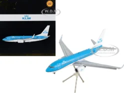 Boeing 737 700 Commercial Aircraft with Flaps Down KLM Royal Dutch Airlines Blue with White Tail Gemini 200 Series 1/200 Diecast Model Airplane GeminiJets G2KLM986F