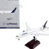 Boeing 787 9 Commercial Aircraft with Flaps Down Lufthansa White with Blue Tail Gemini 200 Series 1/200 Diecast Model Airplane GeminiJets G2DLH1050F