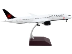 Boeing 787 9 Commercial Aircraft with Flaps Down Air Canada White with Black Tail Gemini 200 Series 1/200 Diecast Model Airplane GeminiJets G2ACA1058F