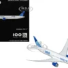Boeing 787-9 Commercial Aircraft with Flaps Down "United Airlines 100 Years" (N61101) White with Graphics and Blue Tail 1/400 Diecast Model Airplane by GeminiJets