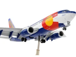 Boeing 737-700 Commercial Aircraft with Flaps Down Configuration 