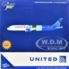 Boeing 787-9 Commercial Aircraft with Flaps Down "United Airlines - The Future is SAF" (N24988) White and Blue with Stripes 1/400 Diecast Model Airplane by GeminiJets