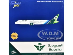 Boeing 787-9 Commercial Aircraft with Flaps Down "Saudia Airline" (HZ-ARB) White with Tail Graphics 1/400 Diecast Model Airplane by GeminiJets