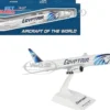 Boeing 777-300 Commercial Aircraft with Landing Gear "EgyptAir" (SU-GDL) White with Blue Tail (Snap-Fit) 1/200 Plastic Model by Skymarks