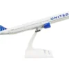 Boeing 777-300 Commercial Aircraft with Landing Gear "United Airlines" (N2749U) White with Blue Tail (Snap-Fit) 1/200 Plastic Model by Skymarks