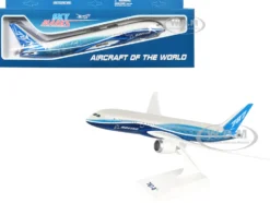 Boeing 787-8 Dreamliner Commercial Aircraft "Boeing House Colors" White and Blue (Snap-Fit) 1/200 Plastic Model by Skymarks