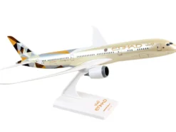 Boeing 787-9 Dreamliner Commercial Aircraft "Etihad Airlines" (A6-BLA) Beige with Tail Graphics (Snap-Fit) 1/200 Plastic Model by Skymarks