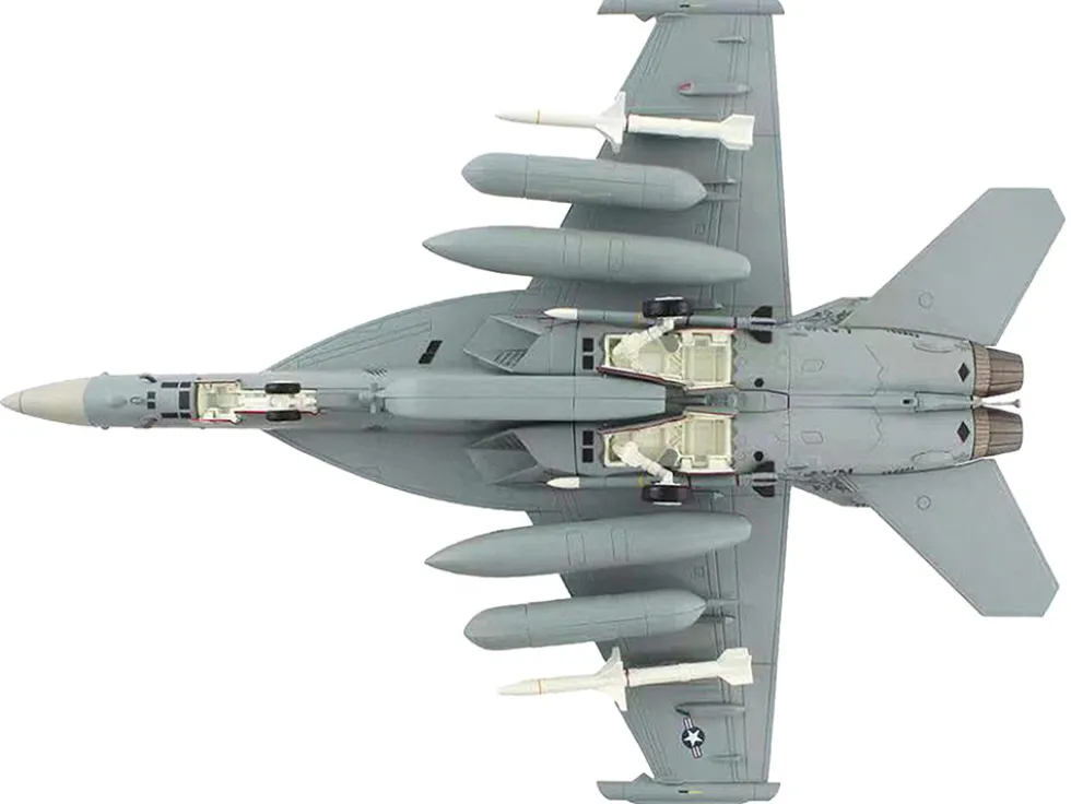 Boeing EA-18G Growler Aircraft "VAQ-142 Gray Wolves, USS Gerald R. Ford" (2023) United States Navy "Air Power Series" 1/72 Diecast Model by Hobby Master