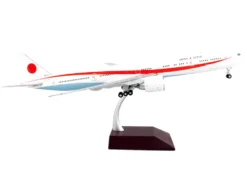Boeing 777 300ER Commercial Aircraft Japan Air Self Defense Force JASDF White with Red Stripes Gemini 200 Series 1/200 Diecast Model Airplane GeminiJets G2JPG812