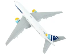 Boeing 777 200ER Commercial Aircraft with Flaps Down Eastern Air Lines White with Striped Tail 1/400 Diecast Model Airplane GeminiJets GJ2059F