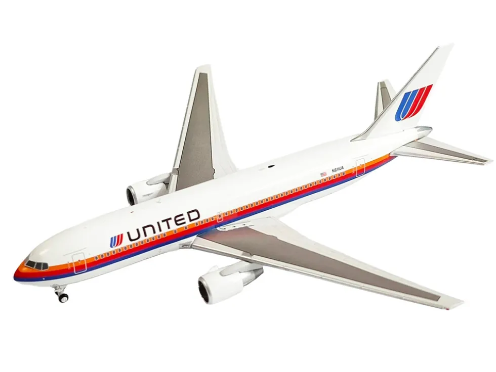 Boeing 767-200ER Commercial Aircraft "United Airlines" (N611UA) White with Stripes 1/400 Diecast Model Airplane by V1:400