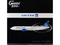 Boeing 777-200ER Commercial Aircraft "United Airlines" (N798UA) White with Blue Tail "Gemini 200" Series 1/200 Diecast Model Airplane by GeminiJets