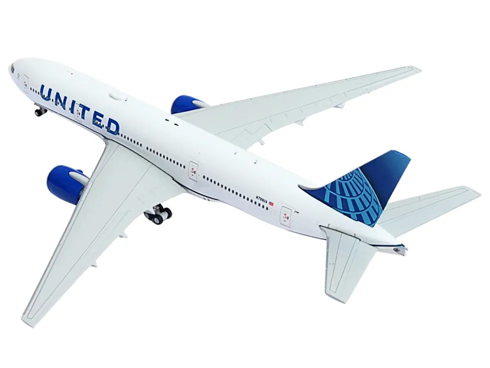 Boeing 777-200ER Commercial Aircraft "United Airlines" (N798UA) White with Blue Tail 1/400 Diecast Model Airplane by GeminiJets