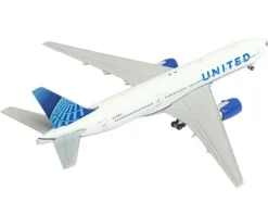 Boeing 777-200ER Commercial Aircraft "United Airlines" (N798UA) White with Blue Tail 1/400 Diecast Model Airplane by GeminiJets