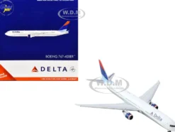 Boeing 767-400ER Commercial Aircraft "Delta Air Lines" (N829MH) White with Red and Blue Tail 1/400 Diecast Model Airplane by GeminiJets