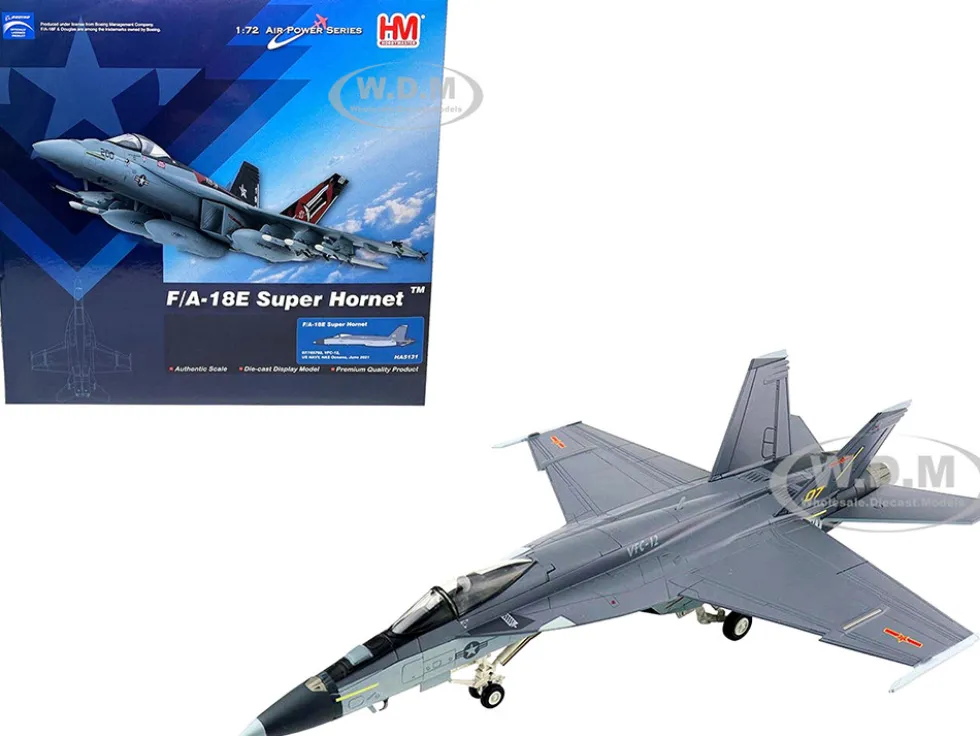 Boeing F A 18E Super Hornet Fighter Aircraft VFC 12 US NAVY NAS Oceana June 2021 Air Power Series 1/72 Diecast Model Hobby Master HA5131