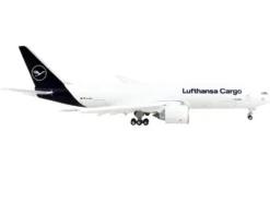 Boeing 777F Commercial Aircraft with Flaps Down Lufthansa Cargo White with Dark Blue Tail 1/400 Diecast Model Airplane GeminiJets GJ2126F