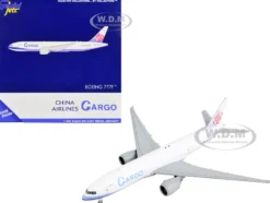 Boeing 777F Commercial Aircraft China Airlines Cargo White with Purple Stripes and Tail 1/400 Diecast Model Airplane GeminiJets GJ1984