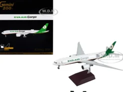 Boeing 777F Commercial Aircraft Eva Air Cargo White with Green Tail Gemini 200 Interactive Series 1/200 Diecast Model Airplane GeminiJets G2EVA950