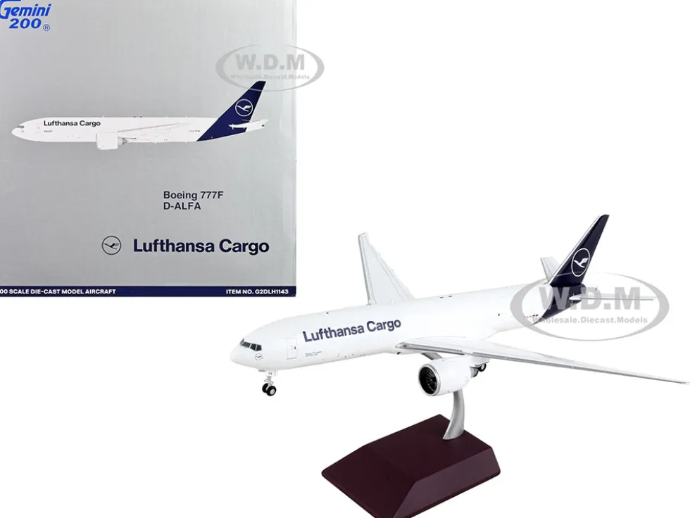 Boeing 777F Commercial Aircraft Lufthansa Cargo White with Blue Tail Gemini 200 Series 1/200 Diecast Model Airplane GeminiJets G2DLH1143