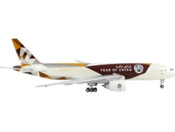 Boeing 777F Commercial Aircraft Etihad Cargo Year of Zayed White with Graphics 1/400 Diecast Model Airplane GeminiJets GJ1812