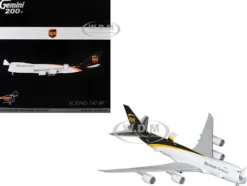Boeing 747-8F Commercial Aircraft "UPS Worldwide Services" (N607UP) White with Brown Tail "Gemini 200 - Interactive Series" Series 1/200 Diecast Model Airplane by GeminiJets