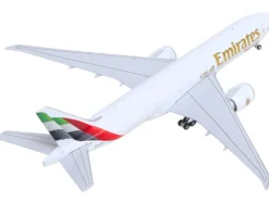 Boeing 777F Commercial Aircraft "Emirates SkyCargo" (A6-EFV) White with Striped Tail 1/400 Diecast Model Airplane by GeminiJets