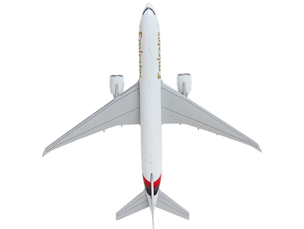 Boeing 777F Commercial Aircraft "Emirates SkyCargo" (A6-EFV) White with Striped Tail 1/400 Diecast Model Airplane by GeminiJets