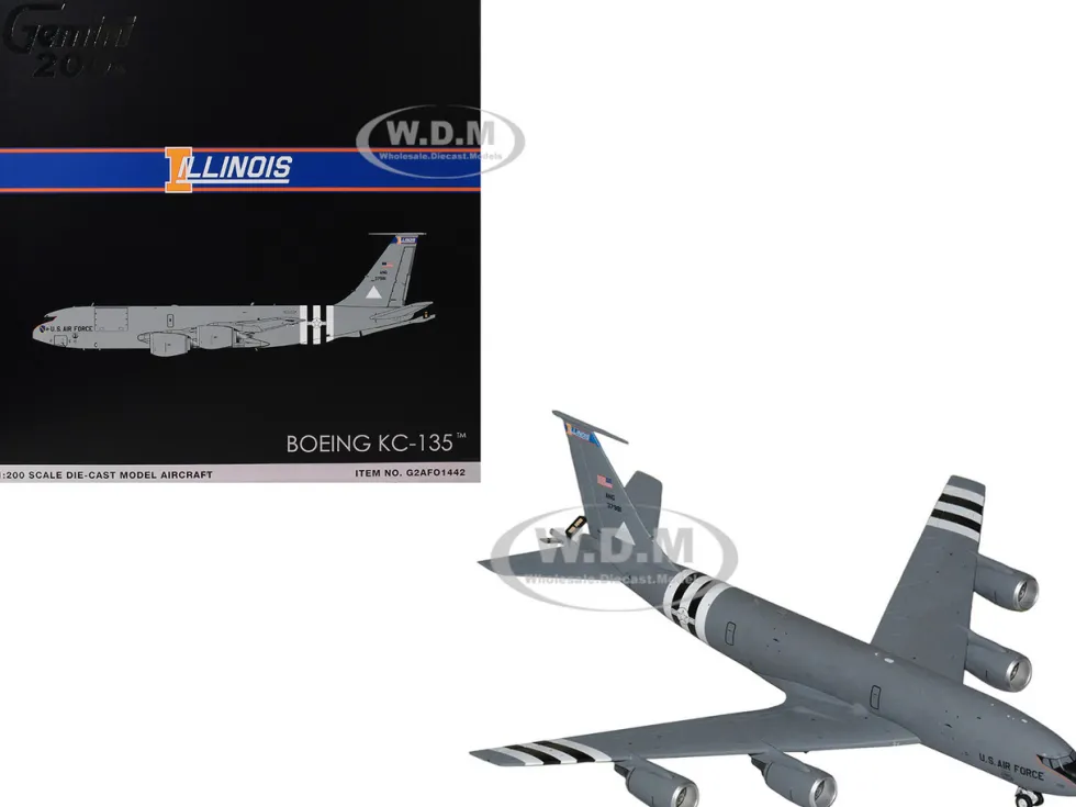 Boeing KC-135R Stratotanker Tanker Aircraft "Illinois Air National Guard" (63-7981) United States Air Force "Gemini 200" Series 1/200 Diecast Model Airplane by GeminiJets