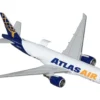 Boeing 777-200LRF Commercial Aircraft "Atlas Air" (N703GT) White with Blue Tail "Interactive Series" 1/400 Diecast Model Airplane by GeminiJets